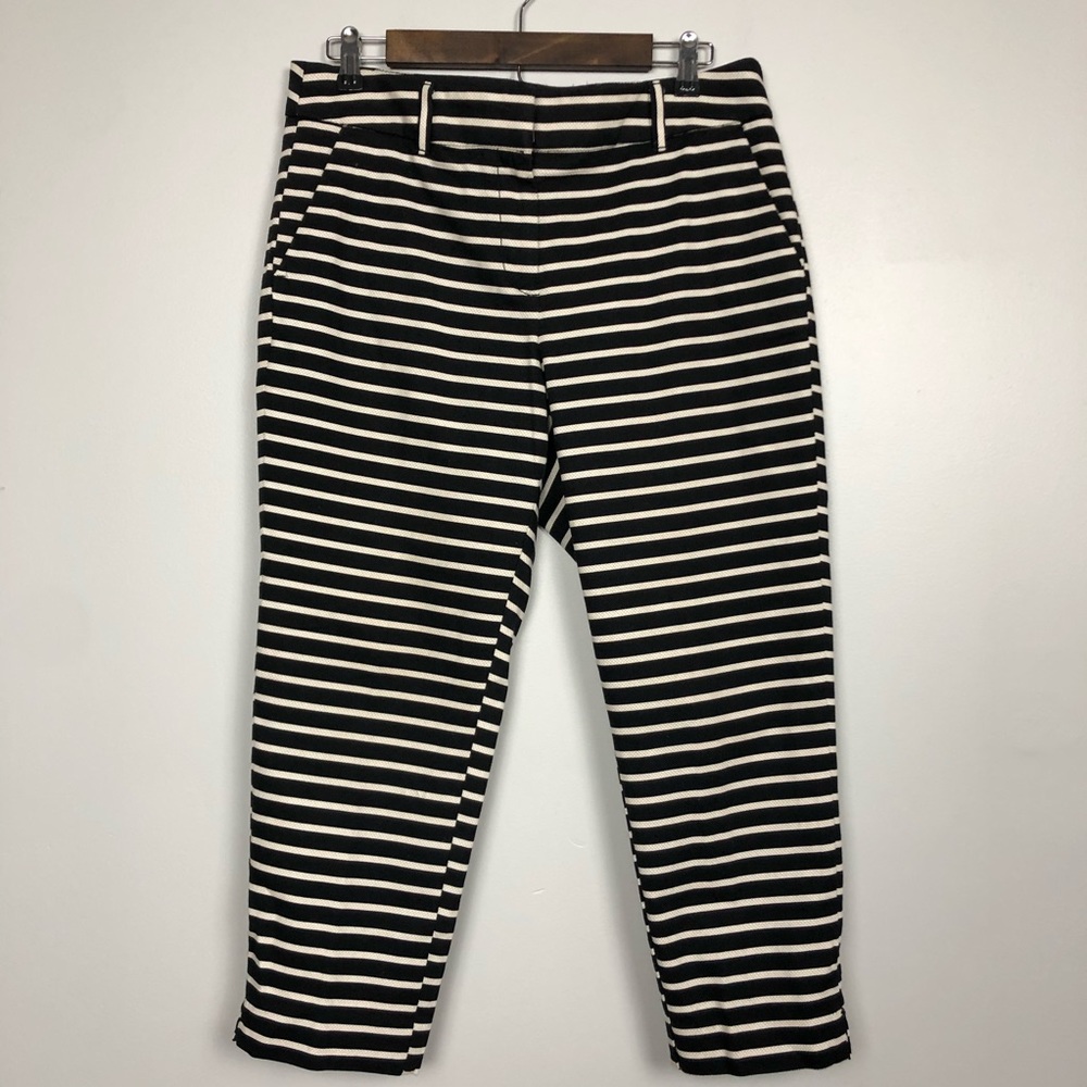 LOFT Julie Capri Crop Pants Striped